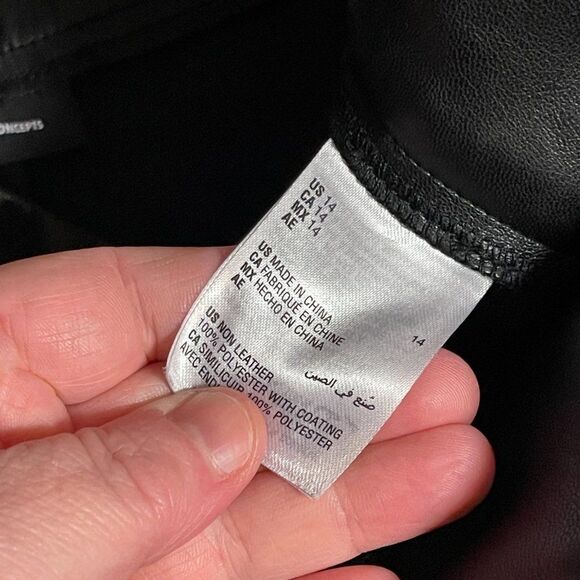 INC Faux Leather Scalloped Hem Pants - Chic & Edgy - Size 14 - Picture 9 of 11